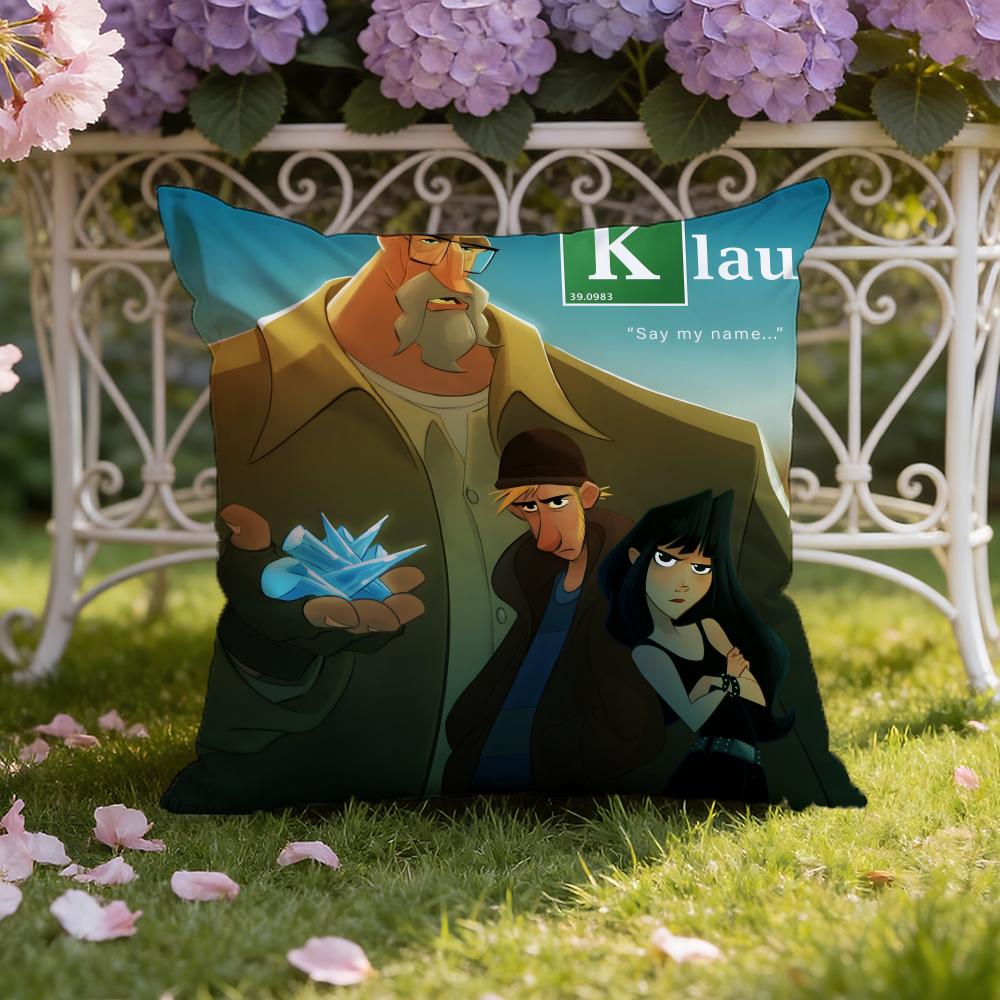 K-Klaus Film Cushion Cover Home & Car Dual-Scene Pillow Cover: Reversible for Premium Comfort