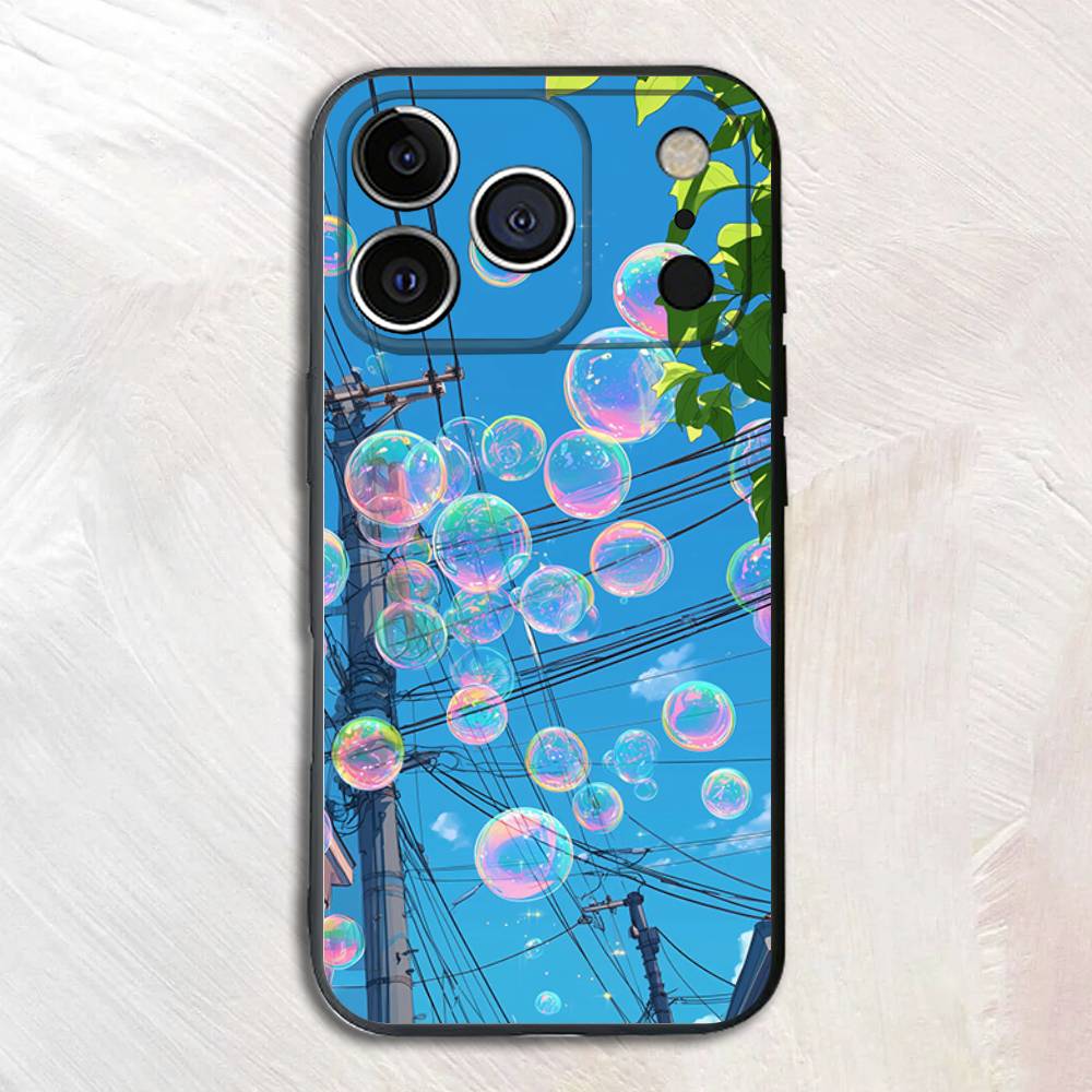 

Красочные Пузыри Силиконовый Мягкий Чехол для Телефона Для iPhone17,16,15,14,13,12,11 Pro Max Plus mini XS XR SE Чехол iPhone14