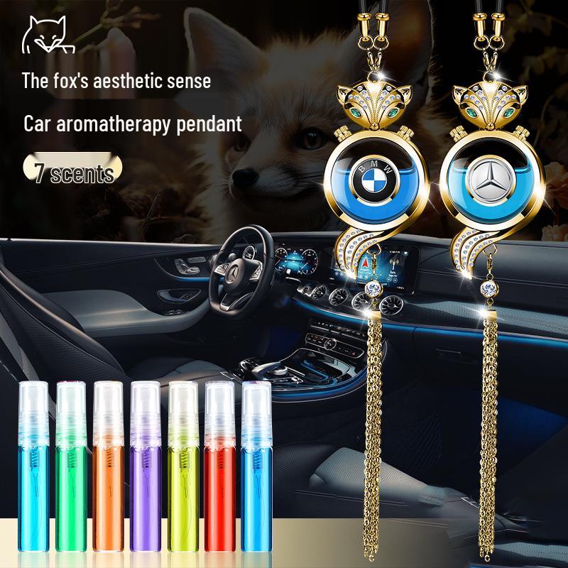 Crystal Rearview Mirror Air Freshener: Long-lasting Fragrance Pendant for Car Interior Decoration