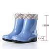 Four Seasons Rain Shoes Women's Short Thermal Rain Boots Adult Velvet Cotton Waterproof Shoes Non-slip Work Rubber Shoe Cover Water Boots Winter