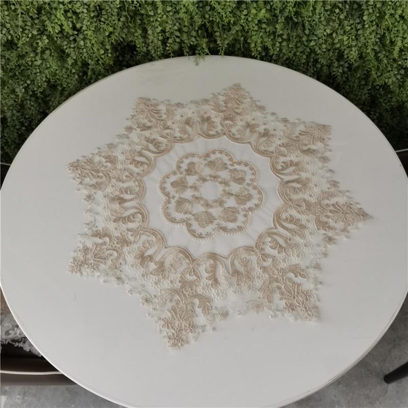 European Lace Embroidered Octagonal Nice Tablecloth Bedroom Study Small Round Table Mat Cover Cloth Christmas Decoration Tapete