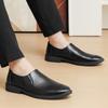 Men's new one-pedal lazy business casual leather shoes soft-soled breathable pointed shoes men