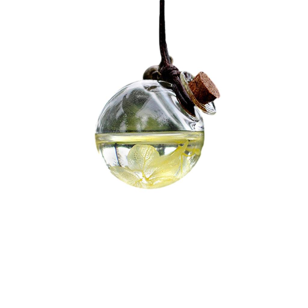 Car Hanging Diffuser Bottles Empty Glass Bottle With Flower Car Mirror Aromatherapy Fragrance Hanging Pendant Air Freshener