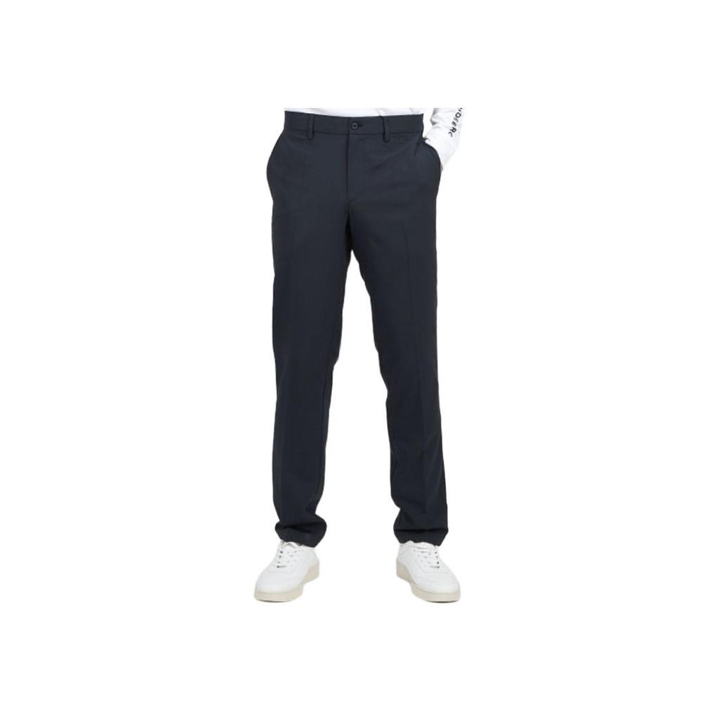 J.Lindeberg Solid Color Pocket Zipper Straight Leg Sports Pants Men bottoms Navy-Blue GMPA08942-6855
