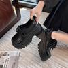 European soft leather big head loafers women's 2025 new casual height-increasing small leather shoes thick sole small light single shoes