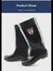 Men's PVC Winter Velvet-Lined Waterproof Work Boots, Mid-High Tube for Warmth and Protection