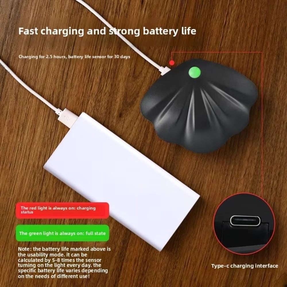 Three Colors Shell Shape Lamp USB Charging Wireless Sensor Wall Lamp  Room Decoration