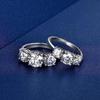 Bague en argent sterling 925 avec moissanite 2 carats à 3 rangées, design tendance, cadeau de niche de luxe léger haut de gamme pour petite amie