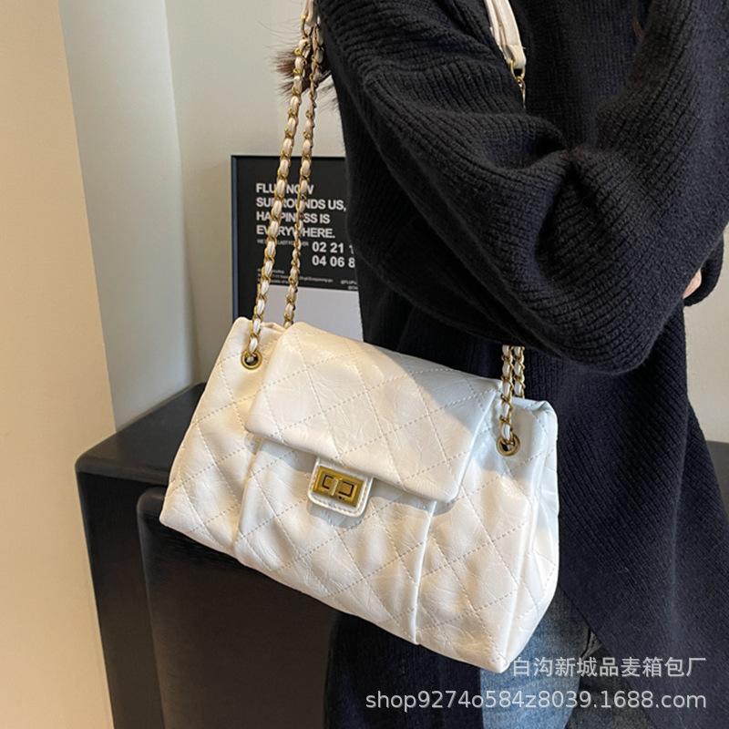 Niche High-end Big Bag 2025 New Trendy Versatile Large-capacity Diamond Chain Underarm Bag Shoulder Messenger Bag