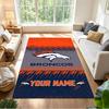 Denver Broncos Logo Customized Name Area Rug Suitable for Foyer Study room Decorate room Dining Room Anti-slip Rug Decorate Offices