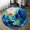 Round Sponge Carpet Earth Moon Mars Pattern Anti-Slip Floor Mat Bedroom Computer Chair Floor Mat Home Decoration