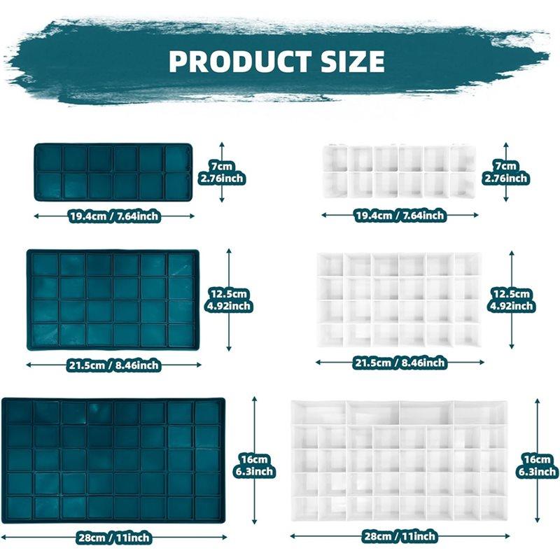 ABGR-Paint Tray With 3 Pcs Plastic Paint Palette Compartments Soft Lid Includes 20 Painting Pens For Watercolors, DIY Projects
