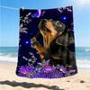 1pc Floral Dachshund Outdoor Flannel Blanket , Machine Washable Perfect Gift for Birthday , Holiday Travel Accessory , Durable Material