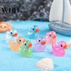 Mini Duck Figurine 10/20/30/40/50/100Pcs Glow-in-the-dark Resin Little Ornament Tiny Animal Toy Miniature Statue Fairy Garden Microlandscape