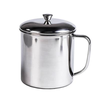 Portable Water Cup 350ml 304 Stainless Steel Rust Proof Tea Mug with Lid and Handle for Milk Juice
