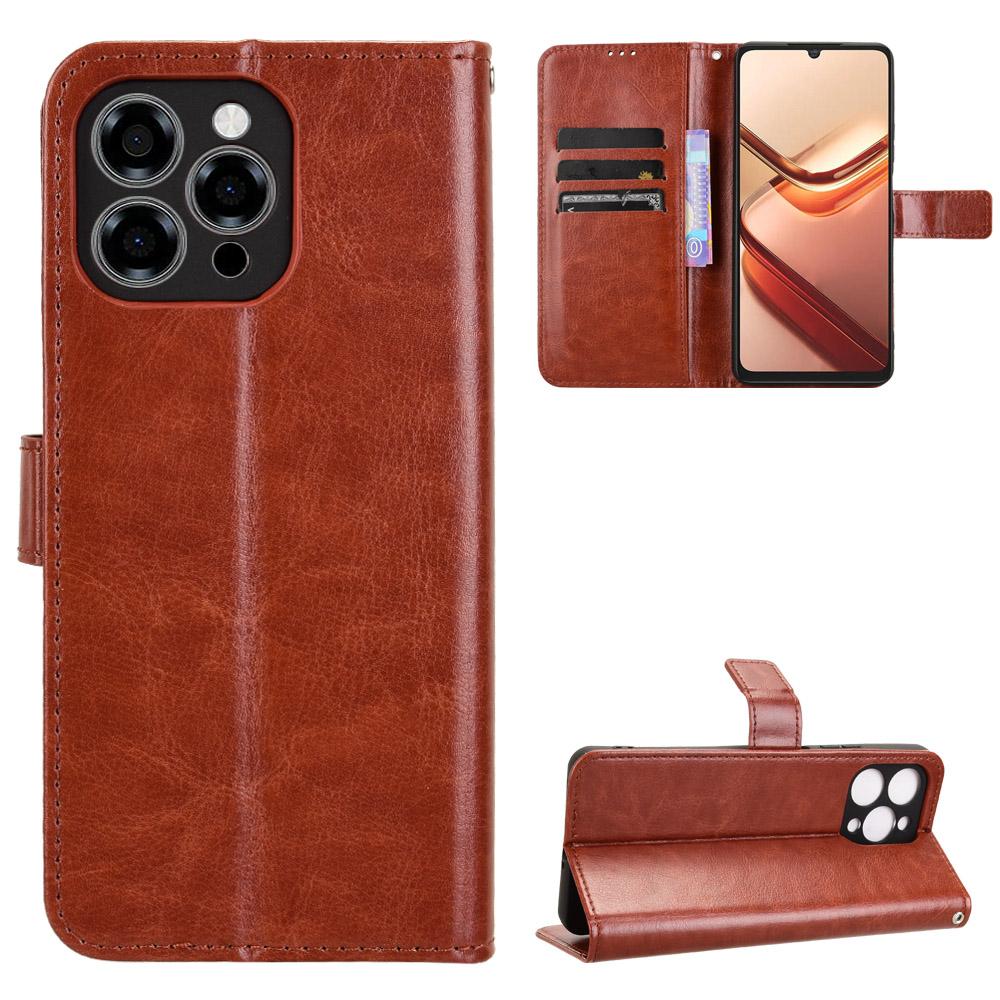 For Doogee Note 58 Pro/Note 58 Case Crazy Horse Texture PU Leather Phone Wallet Cover