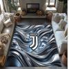 Juventus FC bedruckter Flanell-Teppich rutschfest weicher Polyester-Bodenbelag Indoor-Dekormatte für Schlafzimmer Wohnzimmer Sofa