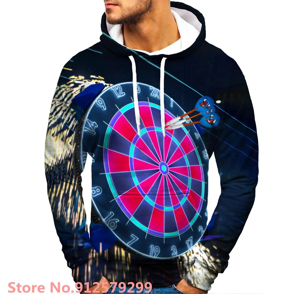 Dart Board Design Hoodies Fashion 3D Printed Sweatshirts Game Harajuku Hip Hop Hoodie Casual Pullover