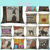 Vibrant Halloween Animal Print Cushion Cover Cotton Linen Pillow Case For Festive Home Decor