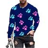 Men's Autumn and Winter 3D Printed Crew Neck Long Sleeve T-Shirt Fashion Versatile Trend Breathable Casual