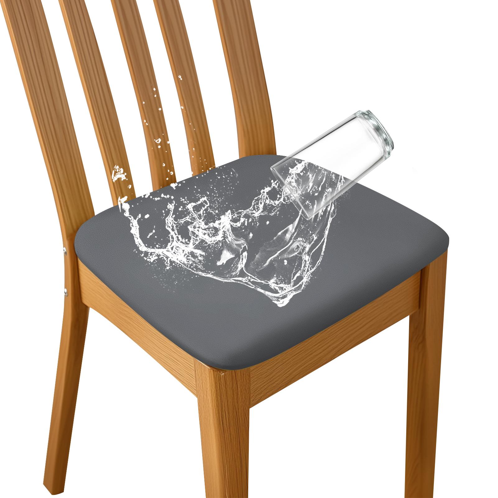 

4/8 шт. водонепроницаемые чехлы на сиденья из искусственной кожи для столовой, эластичные чехлы на подушки для стульев в столовой, чехлы на кухонные стулья, защитные чехлы 4 PC серый