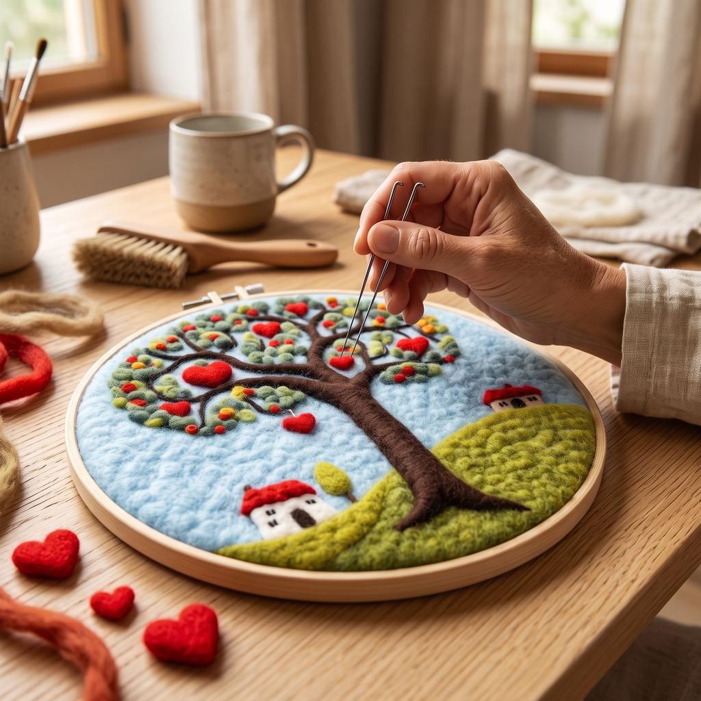 Needle Felting Kit for Beginners with Embroidery, Wool Painting Supplies for DIY Crafts and Home Decor