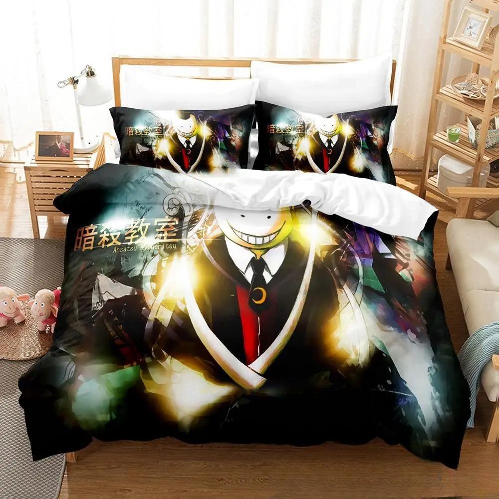 3D Cartoon Assassination Classroom Koro-sensei Bedding Set Boys Girls Twin Queen King Size Duvet Cover Pillowcase Bed Boys Adult