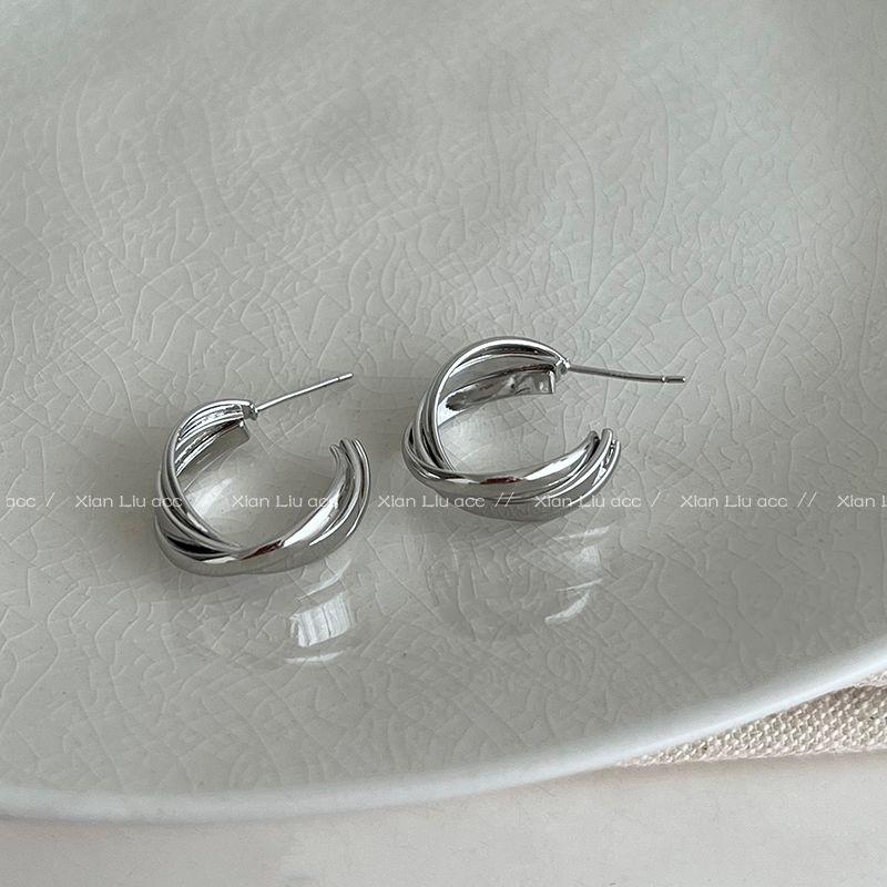 

Easiest for Match Metal Simple Bracelet Female Retro Minority Unique Silver Needle Silver Cable Stitch-Silver Needle