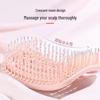 Portable Fluffy Back-Shaped Hairdressing Comb for Girls - Hollow Design & Scalp Massage