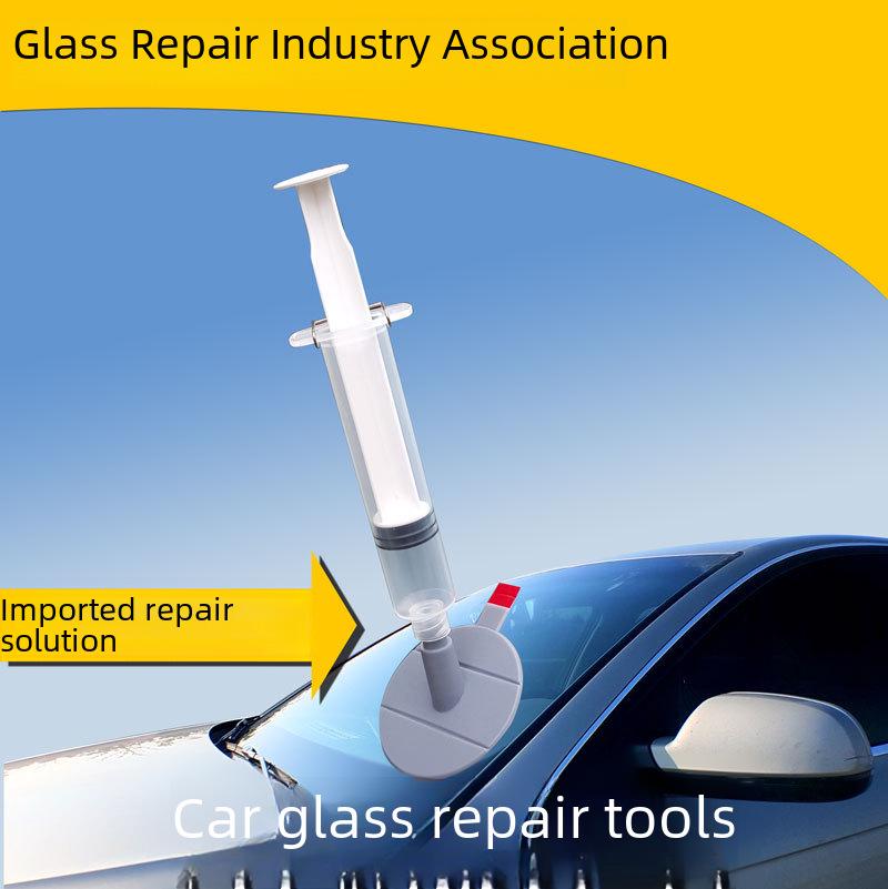 Car Windshield Repair Tool Set with Glass Repair Fluid