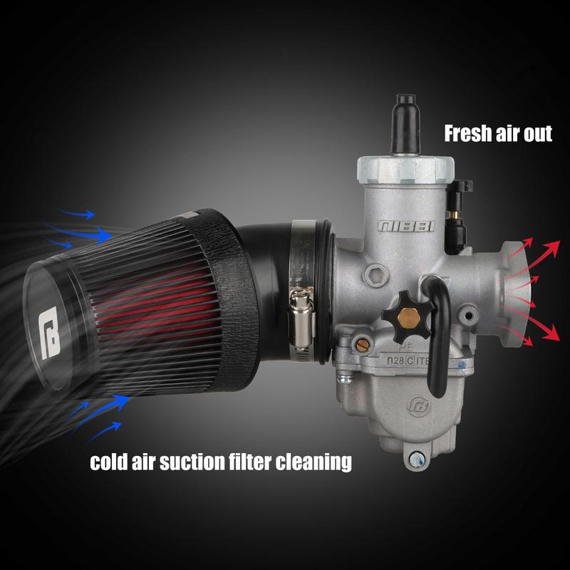 NIBBI CNC Universal Air Filter Motorcycle 42mm 48mm Mushroom Head Air Cleaner 45 Degree Bend Air Intake Pipe Filters PitBike
