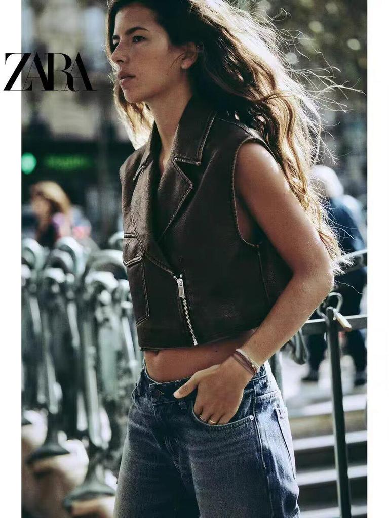 Europäische & Amerikanische Damen Distressed PU Lederweste - Vielseitiges Modestück