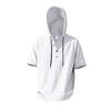 Men's Relaxed Fit Linen Beach Hooded Pocket Henley Short-Sleeved Shirt