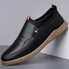 Men's Shoes Business Casual Shoes New Soft Sole Leather Flat Shoes Driving White Male Loafers Slip-On Lightweight Leather Shoe