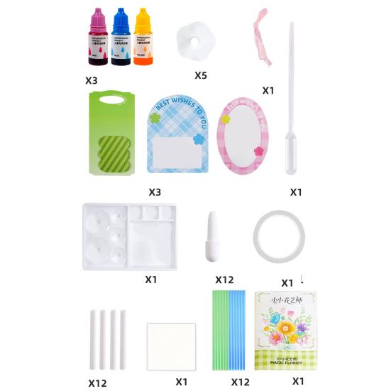 1 Set DIY Watercolor Flower Art Kit Handcrafted Coloring Paper Flower Kit Educational Kids Florist DIY Colorful Flower Bouquet Projects Crafts Set