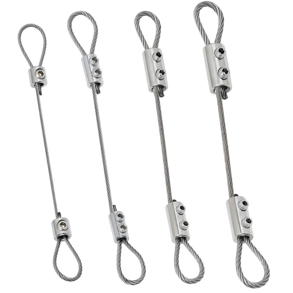 Serratura Verticale Regolabile a Doppio Foro per Corda d'Acciaio da 1,5~4mm - Fibbia con Codice per Sospensione Quadri