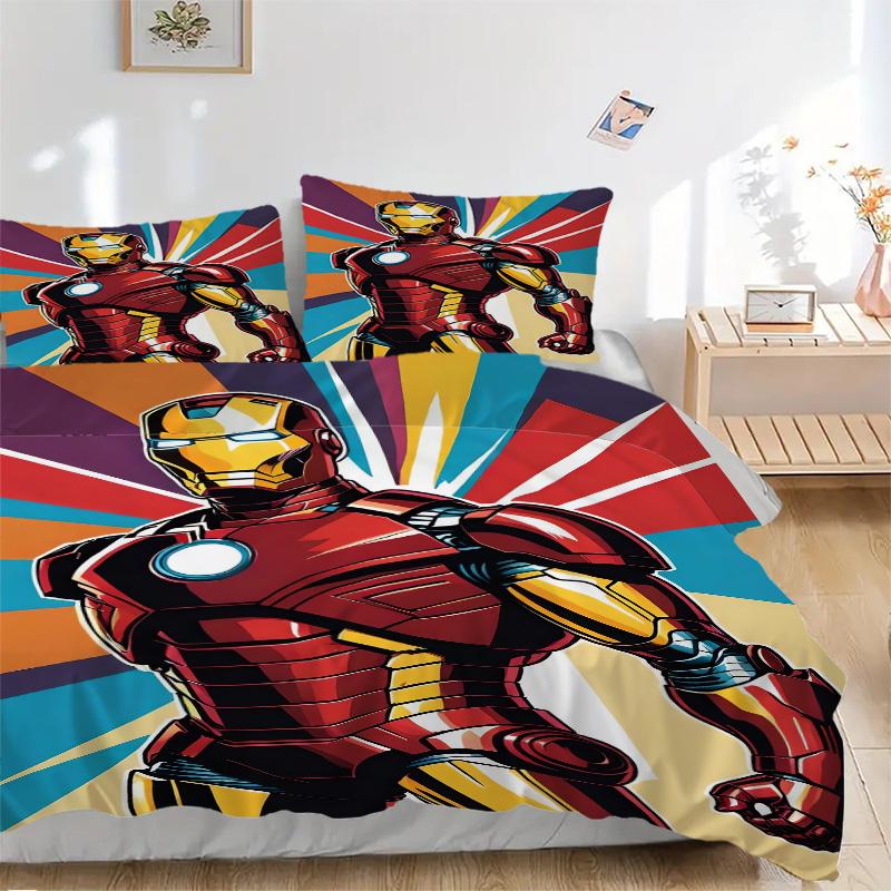 Iron Man Heroic Armor Print 3Pcs Bedding Setduvet Cover With 2 Bedropillowcase Home Birthday Gift