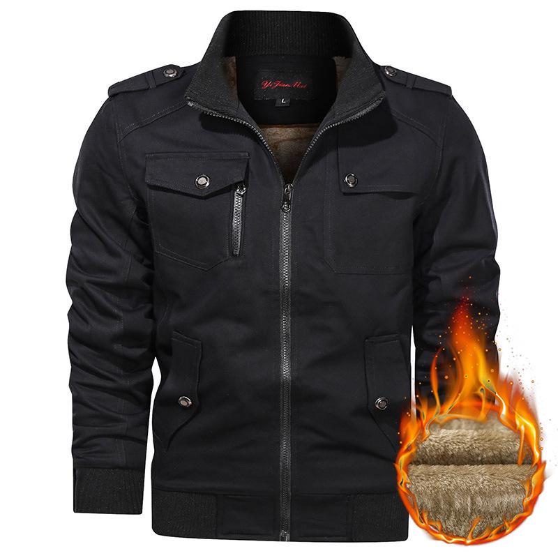 2026 Modische Koreanische Denimjacke für Herren mit Stehkragen - Verdickte Reine Baumwolle Oberbekleidung für Frühling und Herbst