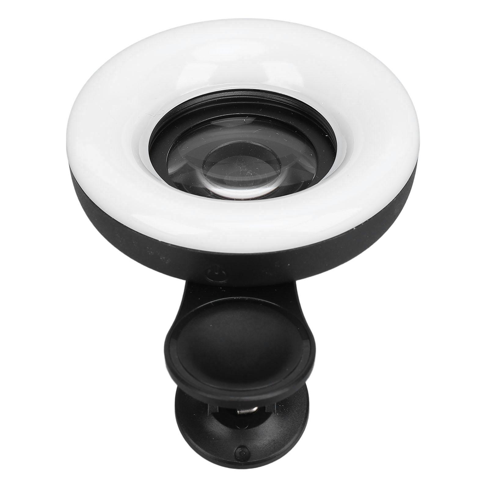 

15X Macro Lens Mobile Phone 2 in 1 HD Camera Lens with LED Flash Light Smartphone Selfie Live Lamp Fill Light