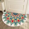 Nordic Entrance Doormat Anti Slip Floral Door Floor Mat Indoor Half Round Welcome Mat Bathroom Hallway Carpet Kitchen Area Rugs