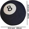 Black Eight Ball Imitation Cashmere Round Carpet Home Decoration Non-Slip Soft Living Room Bedroom Cloakroom Floor Mat