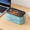 Compartments Food Container 304 Stainless Steel Food Storage Box Portable 2 Layer Lunch Box  Kids