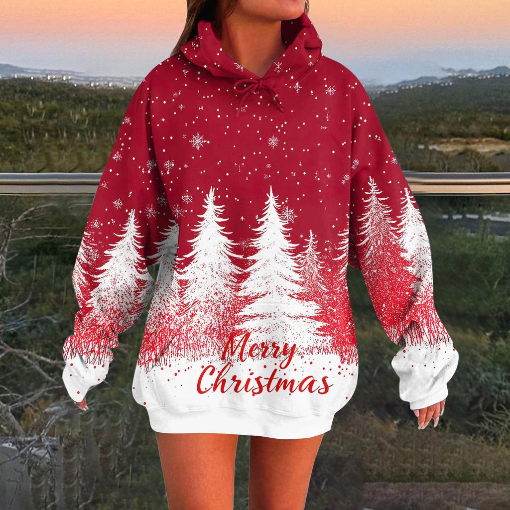 Γυναικεία Μόδα Καθημερινά Ευέλικτα Casual Μπλούζες Φούτερ με Στρογγυλή Λαιμόκοψη Μακρυμάνικα Τοπ Φούτερ με Εκτύπωση