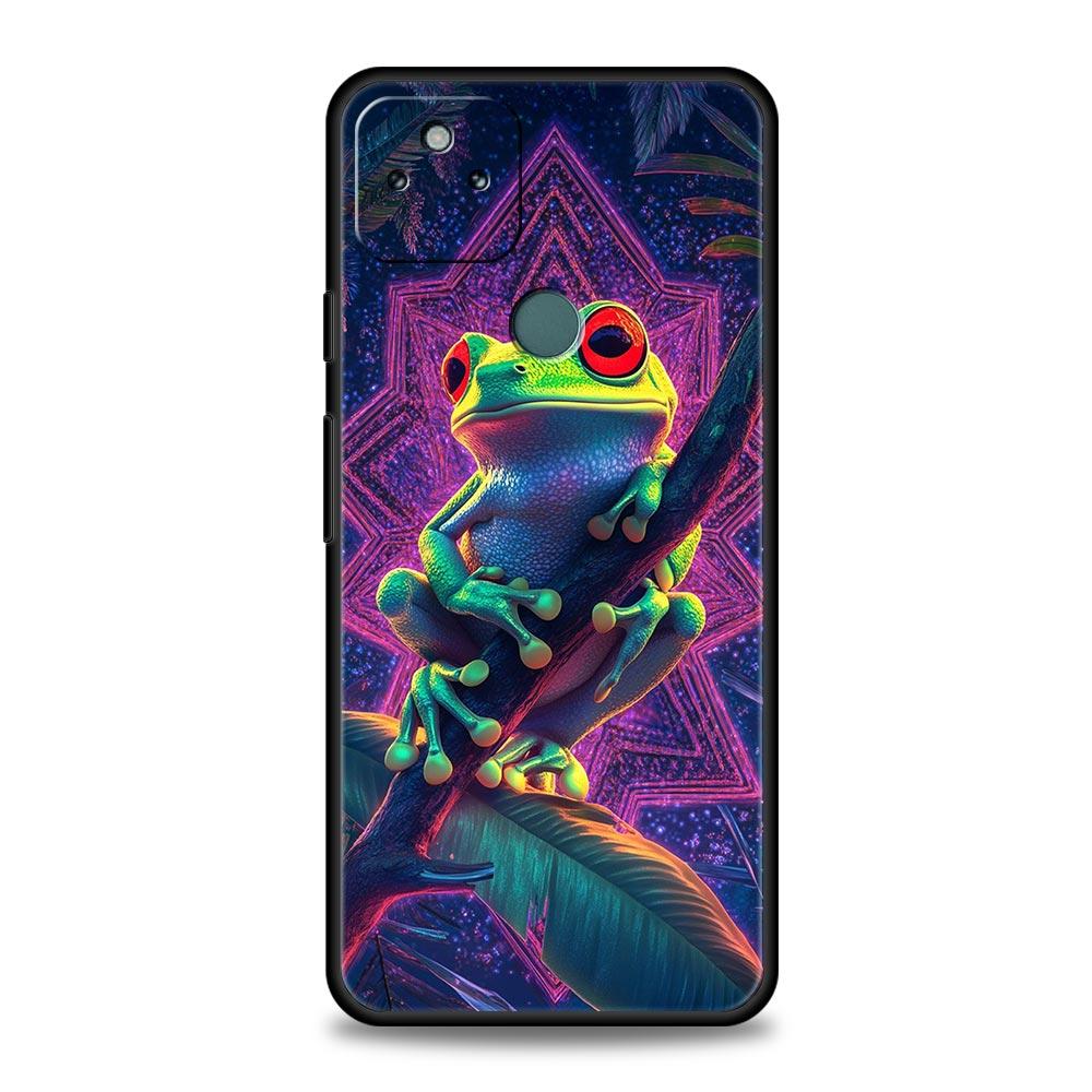

Phone Case Cover for Google Pixel 10 9 8 7 6 7A 6A Pro Shockproof Soft TPU 10 9 Pro XL Shell Capas Fundas Realitic Frog Print Pixel 8 Pro