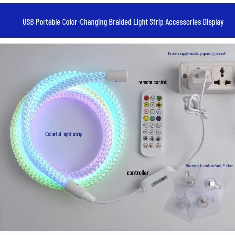 360° RGB LED Dragon Scale Neon Light Strip - Waterproof & Color-Changing