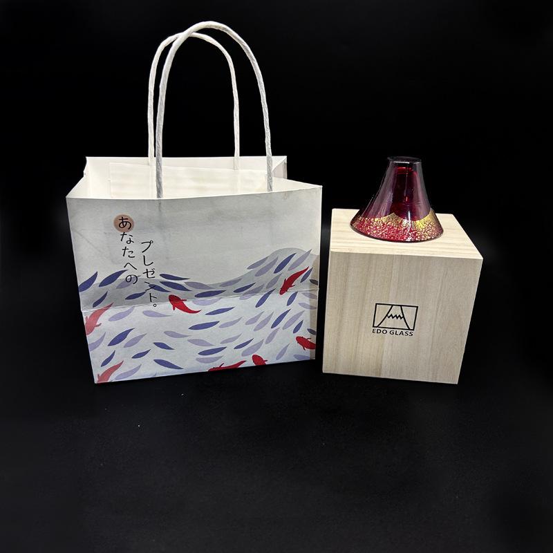 Japanese Mount Fuji Sake Glass Cup Sasaki Household Tea Cup Soju Cocktail Gold Foil Glasses Teaware Drinkware Gift for Friends