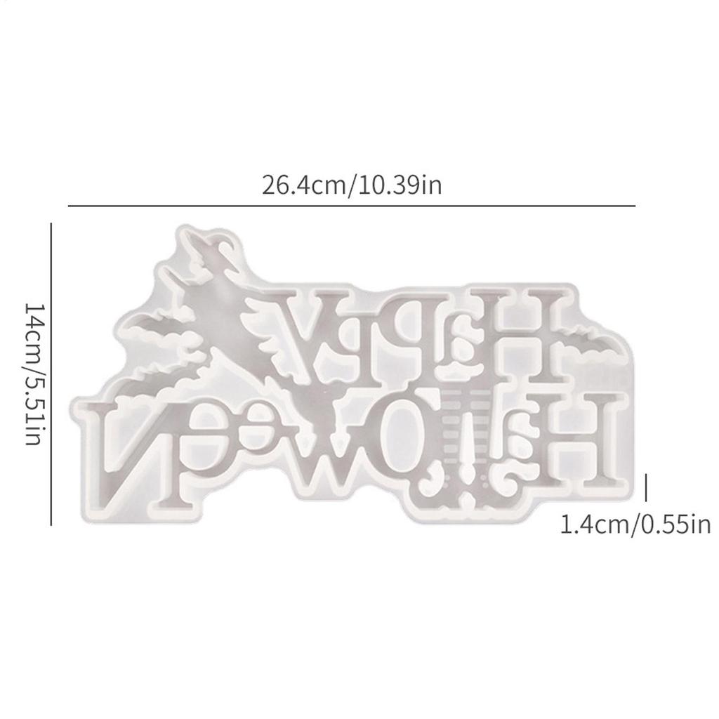 Happy Halloween Silicone Molds Happy Halloween Letter Door Sign Molds Epoxy Resin Crafts Making Aid For Candles Cement Clay