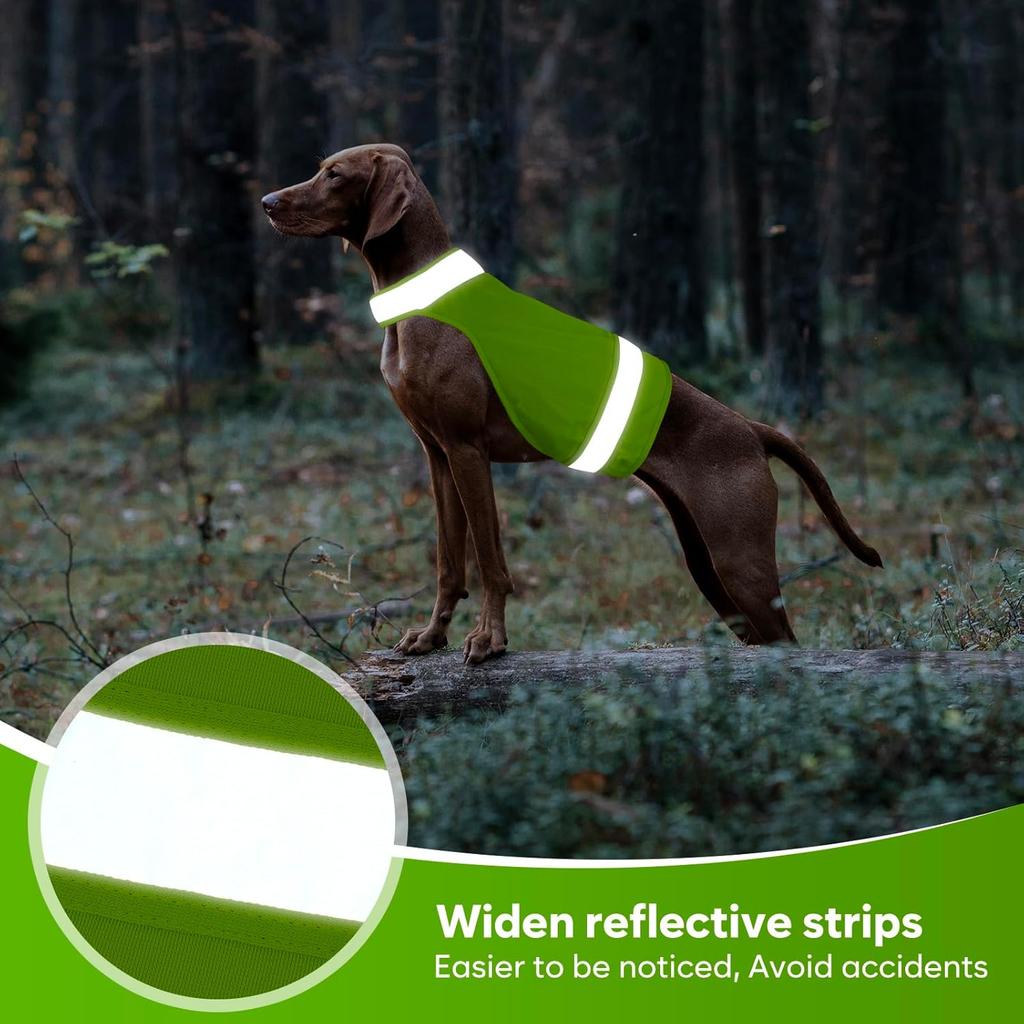 2 Pieces Dog Hunting Vest Reflective Safety Vest Adjustable,High Visibility Jacket Make Your Dog More Visible and Safety from Hunter (Fluorescent