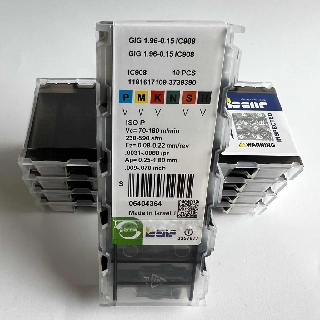 ISCAR / GIG1.96-0.15 IC908 /Industrial Indexable Carbide Inserts 10 Pcs