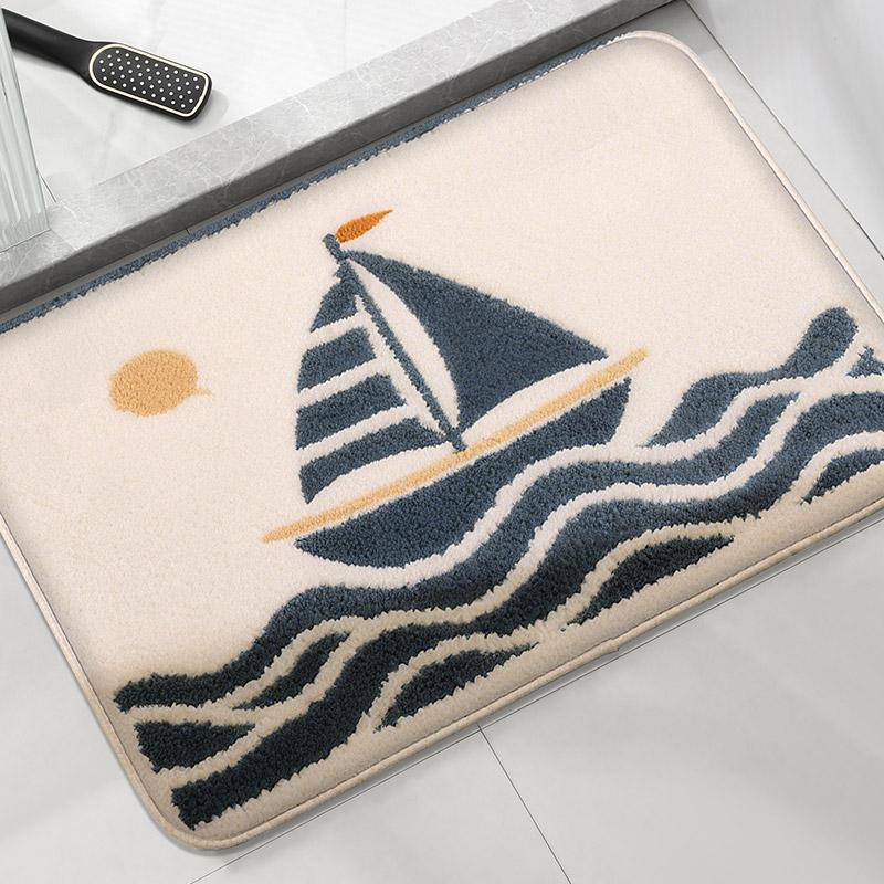 Jellyfish Shower Room, Small Carpet, Toilet, Absorbent Floor Mat, Home Decoration Mat, Bathroom Door Mat, Machine Washable